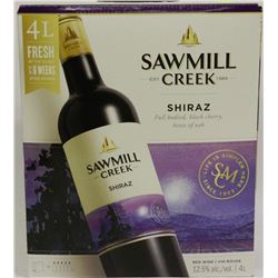 4L BOX OF SAWMILL CREEK SHIRAZ RED WINE