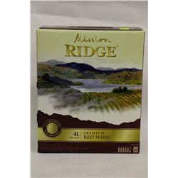 4L BOX OF MISSION RIDGE RED WINE