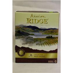 4L BOX OF MISSION RIDGE RED WINE