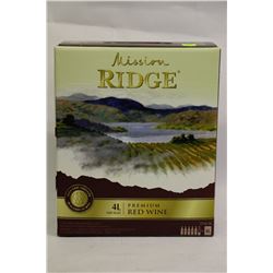 4L BOX OF MISSION RIDGE RED WINE