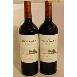 2 BOTTLES OF DONA PAULA MALBEC RED WINE
