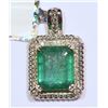 Image 1 : 14KT GOLD EMERALD, DIAMOND PENDANT MSRP $4985