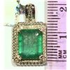 Image 2 : 14KT GOLD EMERALD, DIAMOND PENDANT MSRP $4985