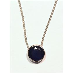 10KT GOLD SAPPHIRE PENDANT NECKALCE
