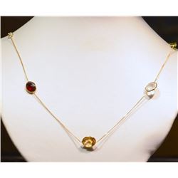 14KT GOLD GEMSTONE NECKLACE MSRP $1850