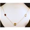 Image 1 : 14KT GOLD GEMSTONE NECKLACE MSRP $1850