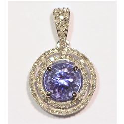14KT GOLD TANZANITE, DIAMOND PENDANT