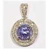 Image 1 : 14KT GOLD TANZANITE, DIAMOND PENDANT