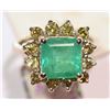 Image 1 : 14KT GOLD EMERALD, DIAMOND RING  MSRP $13,668