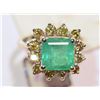 Image 2 : 14KT GOLD EMERALD, DIAMOND RING  MSRP $13,668