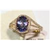 Image 1 : 14KT GOLD TANZANITE, DIAMOND RING