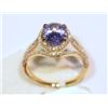 Image 3 : 14KT GOLD TANZANITE, DIAMOND RING