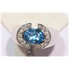 Image 1 : 14KT GOLD BLUE TOPAZ, DIAMOND RING