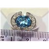 Image 2 : 14KT GOLD BLUE TOPAZ, DIAMOND RING
