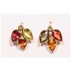 Image 1 : 14KT GOLD SAPPHIRE, DIAMOND EARRINGS