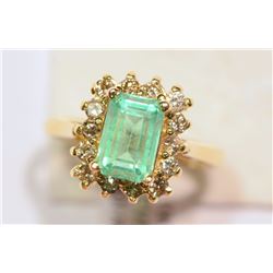 10KT GOLD EMERALD, DIAMOND RING MSRP $9920