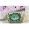 Image 3 : 14KT GOLD DIAMOND, EMERALD RING MSRP $9541