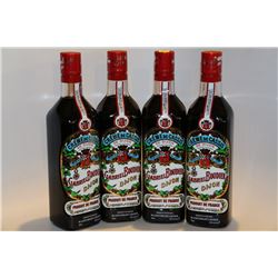 4 BOTTLES OF GABRIEL BOUDIER BLACKCURRENT LIQUEUR