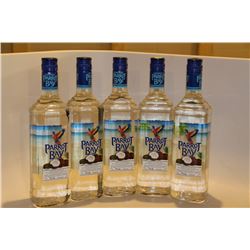 5 BOTTLES OF PARROT BAY CARIBBEAN RUM
