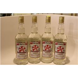 4 BOTTLES OF PHILLIPS PEPPERMINT SCHNAPPS