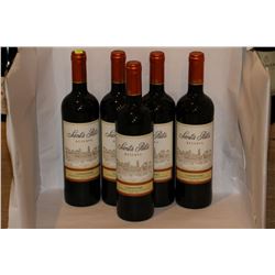 5 BOTTLES OF SANTA RITA RESERVA CARMENERE
