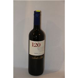 5 BOTTLES OF SANTA RITA 120 MERLOT RED WINE