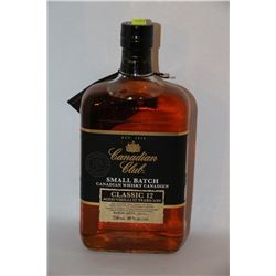 750ML BOTTLE OF CANADIAN CLUB CANADIAN WHISKY
