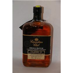 750ML BOTTLE OF CANADIAN CLUB CANADIAN WHISKY