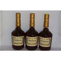3 BOTTLES OF HENNESSY VERY SPECIAL COGNAC