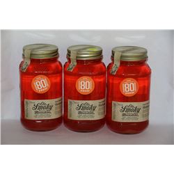 3 JARS OF OLE SMOKY TENNESSE MOONSHINE