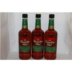 3 BOTTLES OF CANADIAN CLUB 100% RYE