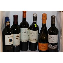 6 BOTTLES OF ASSORTED WINE