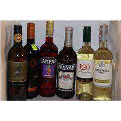 6 BOTTLES OF ASSORTED WINE/LIQUEUR