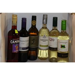 6 BOTTLES OF ASSORTED WINE/LIQUEUR