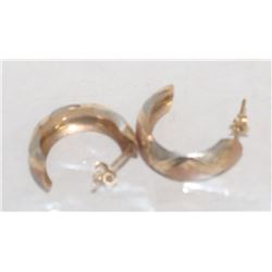 14K GOLD TRI-COLOUR EARRINGS