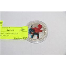 SILVER PLATE COLORIZED SUPERMAN COIN