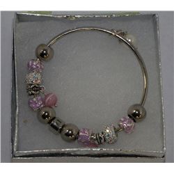 PANDORA STYLE BRACELET WITH CAR'S EYE AND PEARL DA