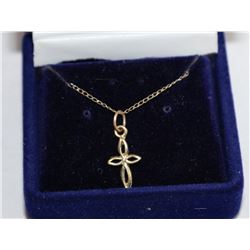 10K GOLD FANCY CROSS ON 16" CHAIN