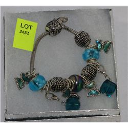 PANDORA STYLE  HANDCRAFTED BRACELET WITH ABALONE