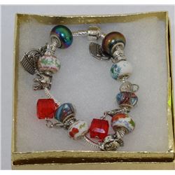 PANDORA STYLE  HANDCRAFTED BRACELET  WITH KITTEN