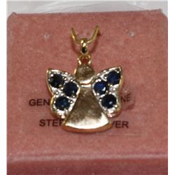 STERLING SILVER ANGEL PENDANT SET WITH DIAMONDS