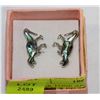 Image 1 : SILVER TONE AND ABALONE DINASAUR STUD EARRINGS