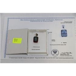 25CT BEZEL SET MYSTIC QUARTZ PENDANT SET IN