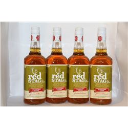 4 BOTTLES OF RED STAG BOURBON WHISKEY HARDCORE