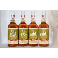 4 BOTTLES OF RED STAG BOURBON WHISKEY HARDCORE