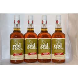 4 BOTTLES OF RED STAG BOURBON WHISKEY HARDCORE