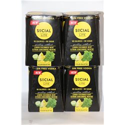 16 CANS OF SOCIAL LITE LEMON CUCUMBER MINT VODKA