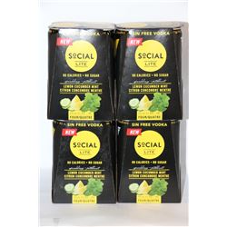 16 CANS OF SOCIAL LITE LEMON CUCUMBER MINT VODKA