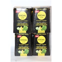 16 CANS OF SOCIAL LITE LEMON CUCUMBER MINT VODKA