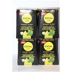 16 CANS OF SOCIAL LITE LEMON CUCUMBER MINT VODKA